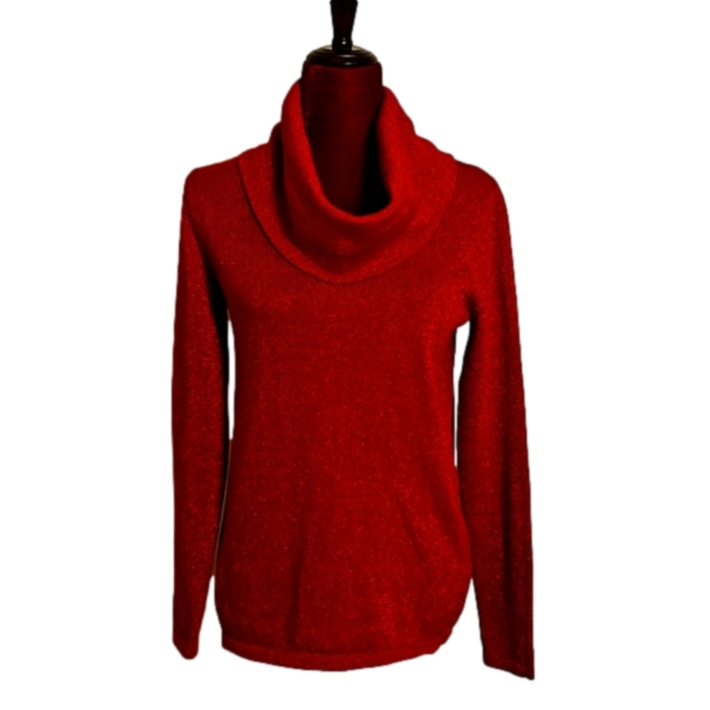 Jones New York Red Sparkly Sweater Size: Small